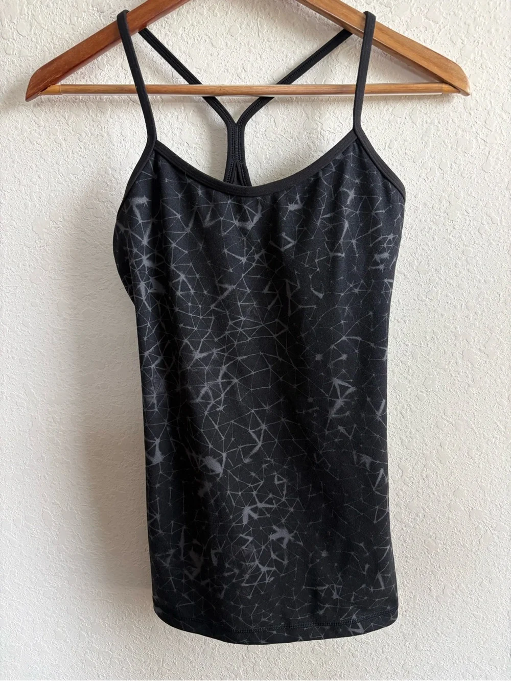 Lululemon Power Y Tank Luon Star Crushed Coal Black Size 6